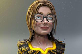 sculpt a detailed 3d portrait bust from your photo