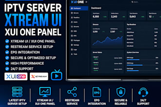 install latest version iptv server, xtream ui, xuione panel restream service epg