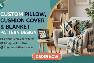 design custom pillow, cushion cover and blanket patterns