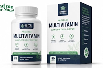 design premium supplement vitamin packaging bottle and label design