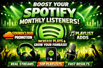 boost spotify monthly listeners soundcloud promotion and playlist adds