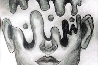 draw custom hand drawn art and horror sketch