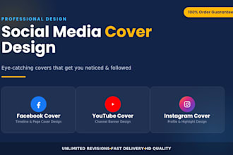 design facebook,linkedin,youtube and twitter,cover banner