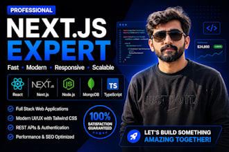 develop a modern nextjs website with react and typescript