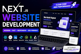 develop a modern nextjs website with react and typescript