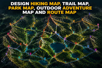 design hiking map trail map topographic map park map and campground map