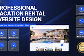 design a professional vacation rental or direct booking website