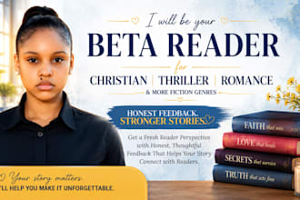 be a beta reader for christian book thriller romance novel reader alpha reader