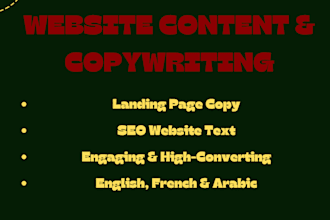 write high converting website content or landing page copy