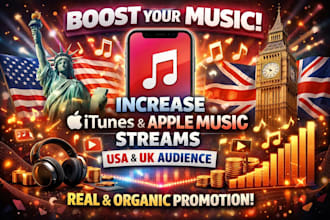 increase apple itunes music USA, uk audience and streams, music promotion
