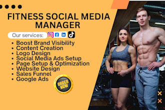 be your fitness social media manager for gym and personal trainer