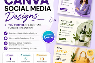 design professional canva social media posts and templates