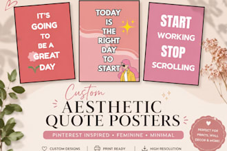 design  aesthetic quote posters for wall art and prints