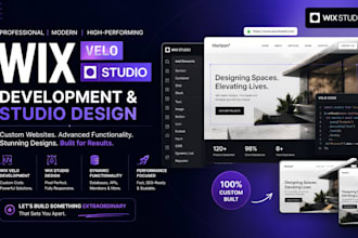 design a wix studio website and develop custom wix velo features