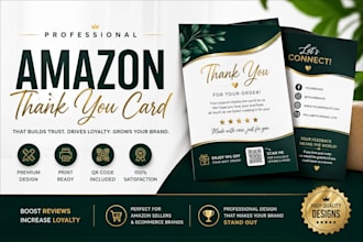 design a professional amazon thank you card for your brand