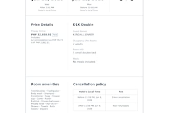 provide a hotel booking confirmation for visa requirements