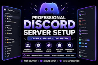setup and organize your discord server with channels, roles and bots