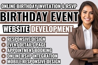 birthday website, birthday invitation website, birthday event website