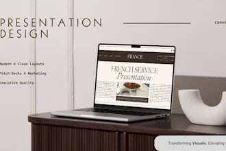 design aesthetic canva presentation, pitch deck or marketing slides