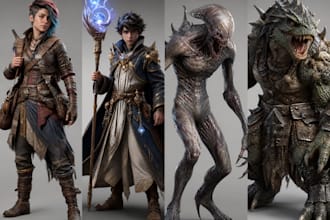 3d character model for games animation blender zbrush and game assets