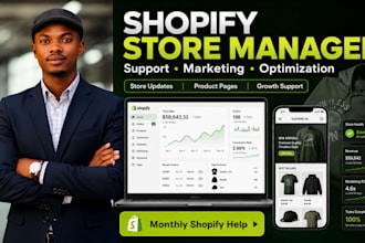 provide ongoing shopify support, management  marketing and optimization