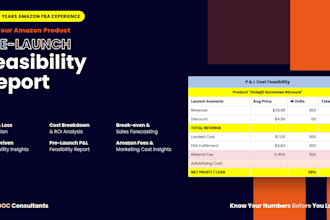 provide amazon pre launch p and l feasibility report  before you invest