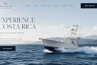 design squarespace charter website for fishing tours and boat businesses