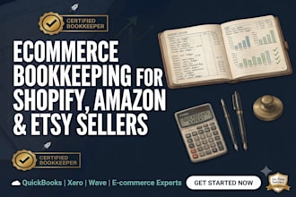 do ecommerce bookkeeping for shopify, amazon and etsy sellers, quickbooks