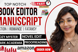do manuscript editing for dark academia, cozy mystery, romance fantasy book edit