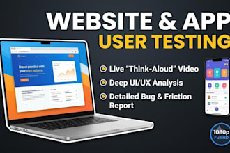user testing, app testing and deep ux review