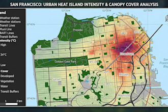 create custom gis maps, spatial analysis and data visualization
