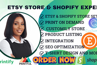 set up shopify etsy print on demand store customily shopify store etsy printify
