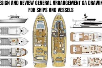 design, review general arrangement ga drawings for ship and vessels