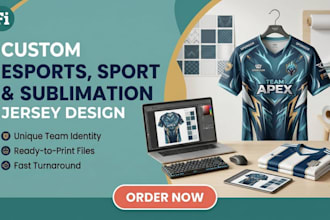 design custom esports jersey, sports jersey and sublimation jersey