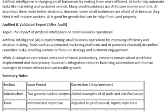 audit and validate ai generated research reports