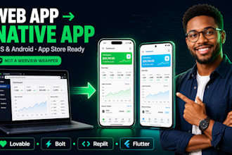convert lovable bolt replit web app to native ios android app