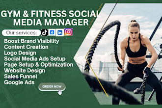be your social media manager for your fitness, gym, wellness and content creator