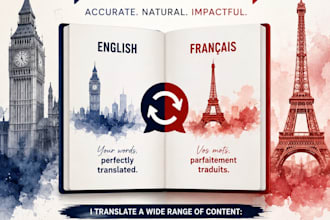 translate your french work into english or vice versa