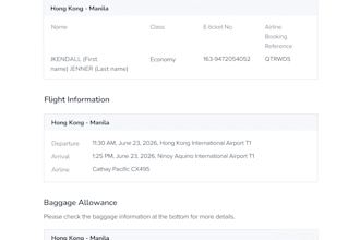 prepare a flight ticket proof document for visa application