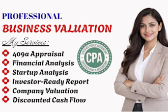 do business valuation, dcf, appraisal,409a valuation, audit and financial report
