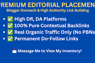 do premium blogger outreach and authority editorial placement