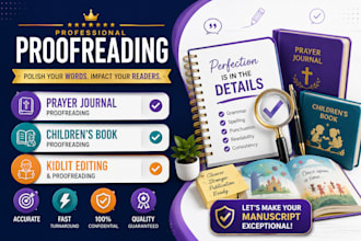 professionally proofread your childrens book with prayer journal