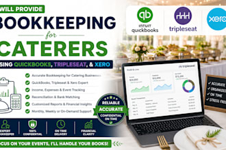 provide bookkeeping for caterers using quickbooks, tripleseat, and xero