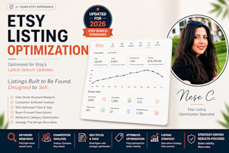 optimize your etsy listings with SEO, keyword research and sales strategy