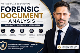 do forensic document analysis, signature verification, forgery detection, report