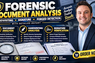 do forensic document analysis, signature verification, forgery detection, report