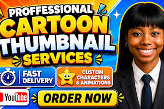develop professional cartoon youtube thumbnail designs