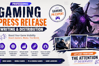 write and distribute gaming press release for indie game promotion media exposur