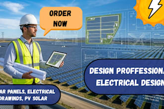 design utility scale solar pv layouts with civil and electrical design, mep USA