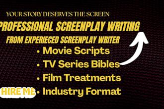 be your hollywood movie scriptwriter screenplaywriter scriptwriting TV series